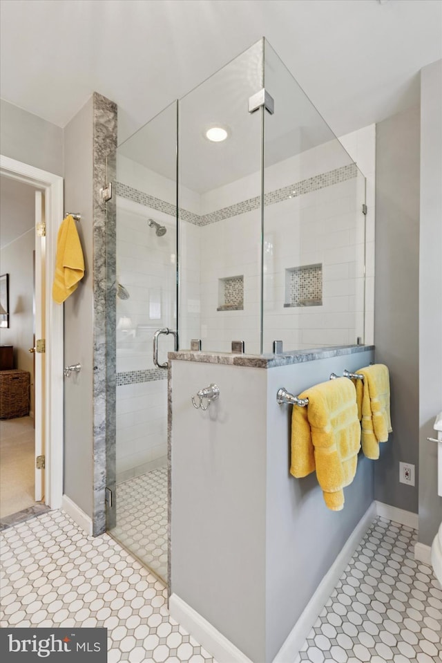 207 Saddle Dr, Furlong, PA 18925 - full bath featuring a shower stall and baseboards