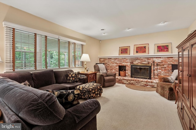 207 Saddle Dr, Furlong, PA 18925 - carpeted living area with a fireplace