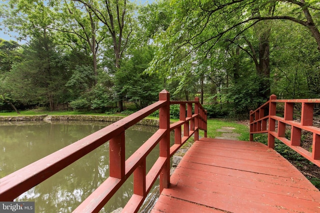 207 Saddle Dr, Furlong, PA 18925 - wooden deck with a water view