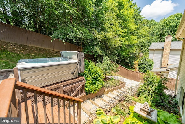 7913 Double Creek Ct, Springfield, VA 22153 - fenced backyard with a hot tub