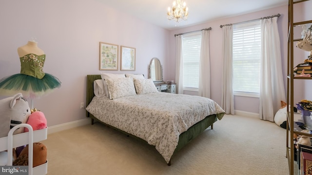 274 W Ashland St, Doylestown, PA 18901 - bedroom featuring light colored carpet and a chandelier
