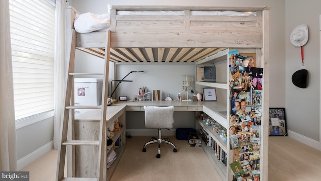274 W Ashland St, Doylestown, PA 18901 - carpeted bedroom with built in desk and baseboards