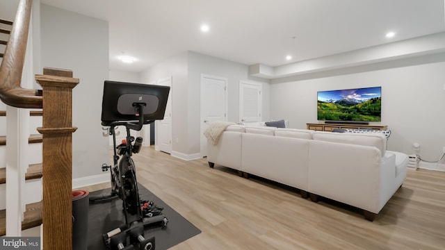 274 W Ashland St, Doylestown, PA 18901 - exercise area featuring light wood-style flooring and recessed lighting