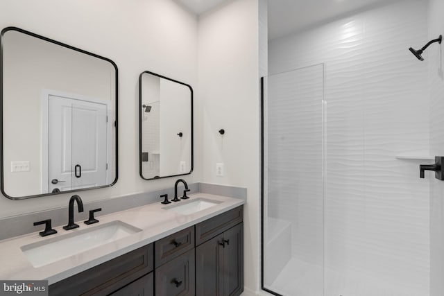 23079 Copper Tree Ter, Ashburn, VA 20148 - bathroom with a stall shower and double vanity