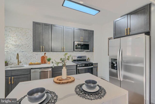 3522 Ellerslie Ave, Baltimore, MD 21218 - kitchen with appliances with stainless steel finishes, backsplash, and light countertops