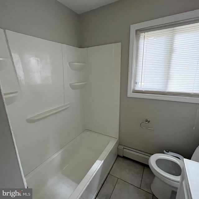 14 Akwaala Trl, Browns Mills, NJ 08015 - full bathroom with a baseboard radiator, tile patterned flooring, vanity, and shower / bathtub combination