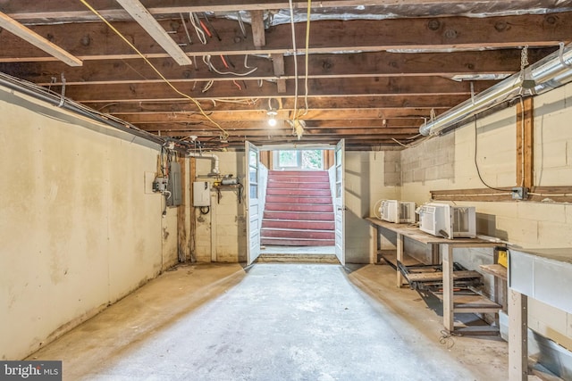 511 Sylvan Way, Pasadena, MD 21122 - below grade area with stairway and electric panel