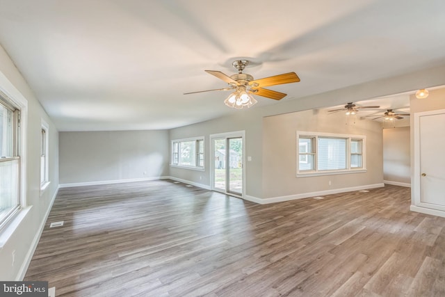 511 Sylvan Way, Pasadena, MD 21122 - unfurnished living room featuring wood finished floors and ceiling fan