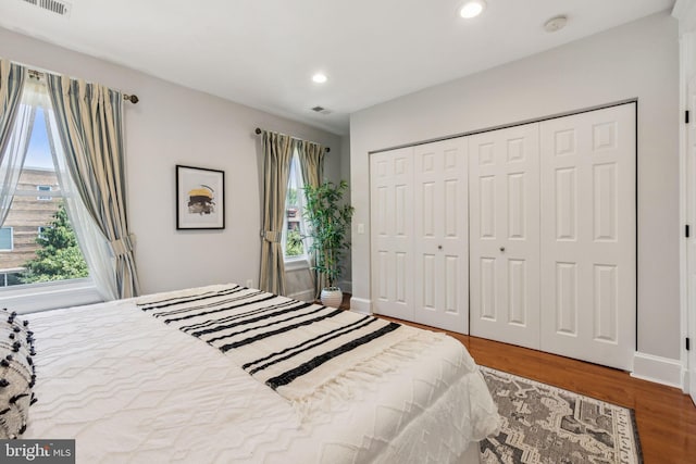 425 16th St SE, Washington, DC 20003 - bedroom with wood finished floors, recessed lighting, and a closet