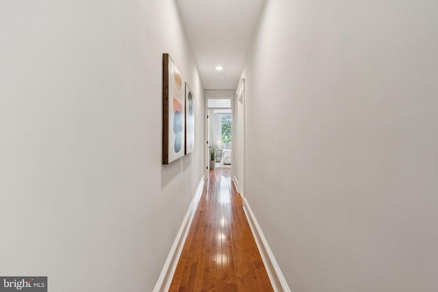 425 16th St SE, Washington, DC 20003 - corridor featuring wood-type flooring, recessed lighting, and attic access