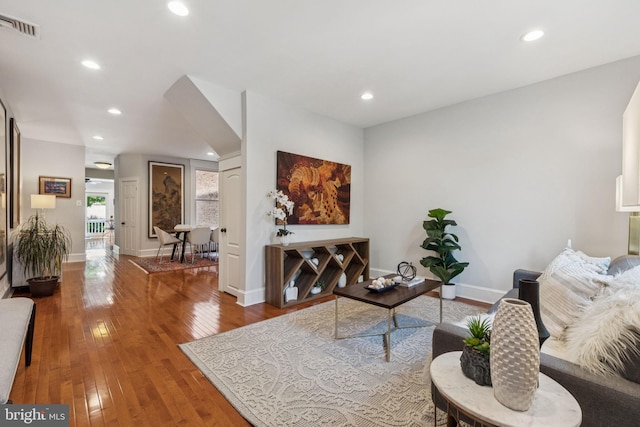 425 16th St SE, Washington, DC 20003 - living room featuring hardwood / wood-style flooring and recessed lighting