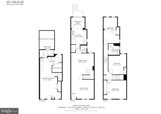 425 16th St SE, Washington, DC 20003 - view of home floor plan