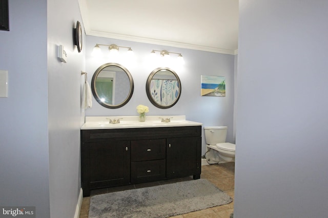 311 Norman Dr, Newark, DE 19702 - bathroom featuring ornamental molding and double vanity