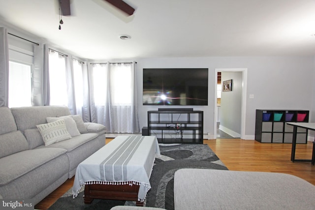 311 Norman Dr, Newark, DE 19702 - living room with a ceiling fan and wood finished floors