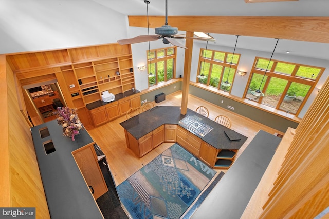 46 Grassy Lake Rd, Shamong, NJ 08088 - living area with a ceiling fan and light wood-style floors
