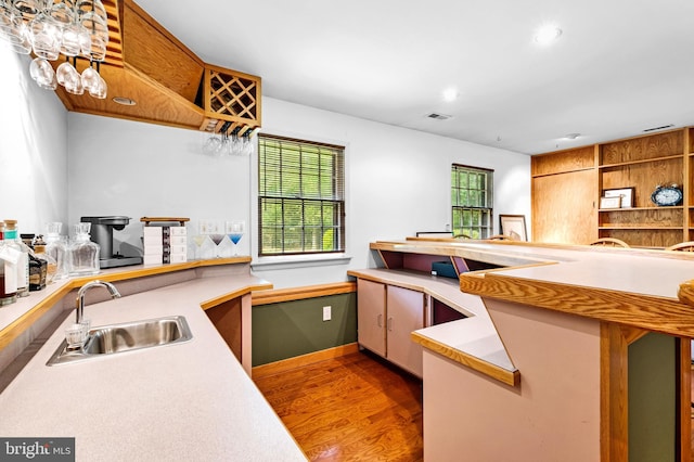 46 Grassy Lake Rd, Shamong, NJ 08088 - kitchen with wood finished floors, healthy amount of natural light, light countertops, and recessed lighting
