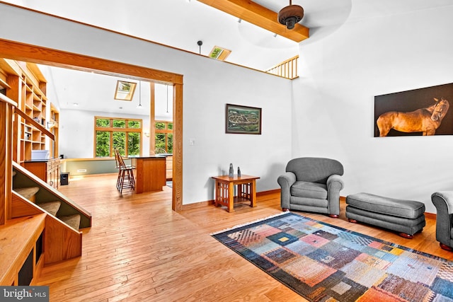 46 Grassy Lake Rd, Shamong, NJ 08088 - sitting room with hardwood / wood-style flooring and baseboards