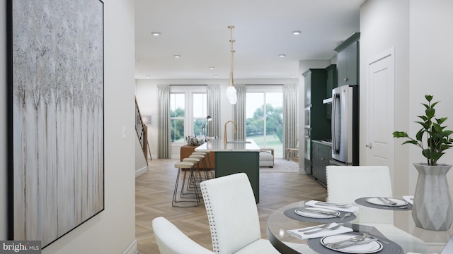 42125 Picasso Sq, Ashburn, VA 20148 - dining area with recessed lighting and baseboards