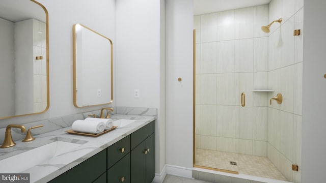 42125 Picasso Sq, Ashburn, VA 20148 - bathroom with double vanity and a shower stall