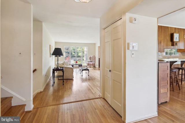 1606 Peacock Ln, Silver Spring, MD 20904 - hall featuring light wood finished floors and stairs