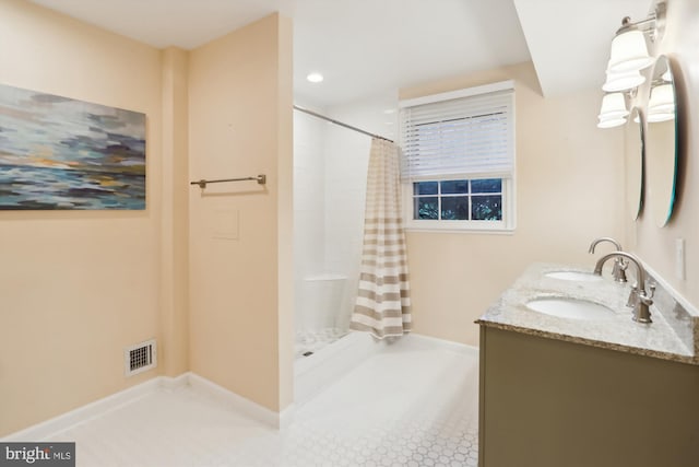 1606 Peacock Ln, Silver Spring, MD 20904 - full bath featuring a shower with curtain and double vanity