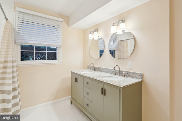 1606 Peacock Ln, Silver Spring, MD 20904 - full bath with double vanity and tile patterned floors