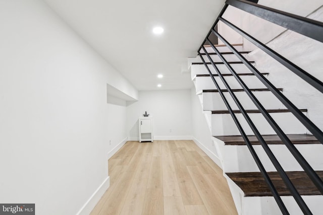 1835 Dudley St, Philadelphia, PA 19145 - stairs featuring recessed lighting and wood finished floors