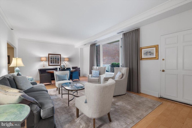 8101 Connecticut Ave Unit N-102, Chevy Chase, MD 20815 - living room with wood finished floors and crown molding
