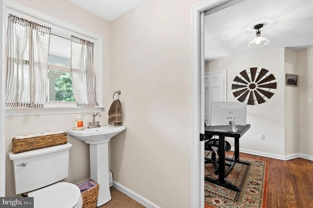126 Woodview Dr, Doylestown, PA 18901 - bathroom featuring toilet and wood finished floors
