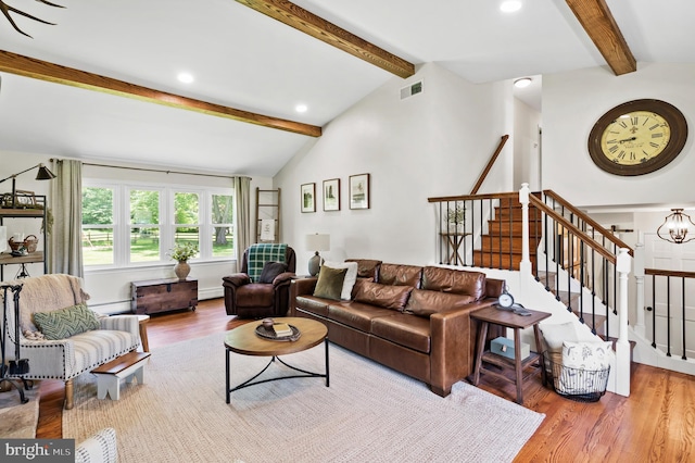 126 Woodview Dr, Doylestown, PA 18901 - living area with wood finished floors, stairs, and recessed lighting