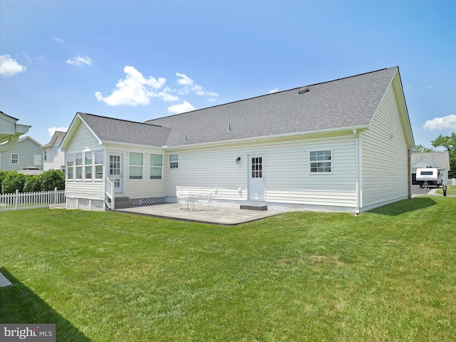 101 Carrera Ct, Inwood, WV 25428 - back of house with a patio area and roof with shingles