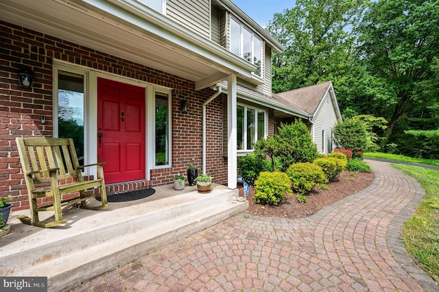 211 Fox Ln, Wallingford, PA 19086 - doorway to property featuring brick siding