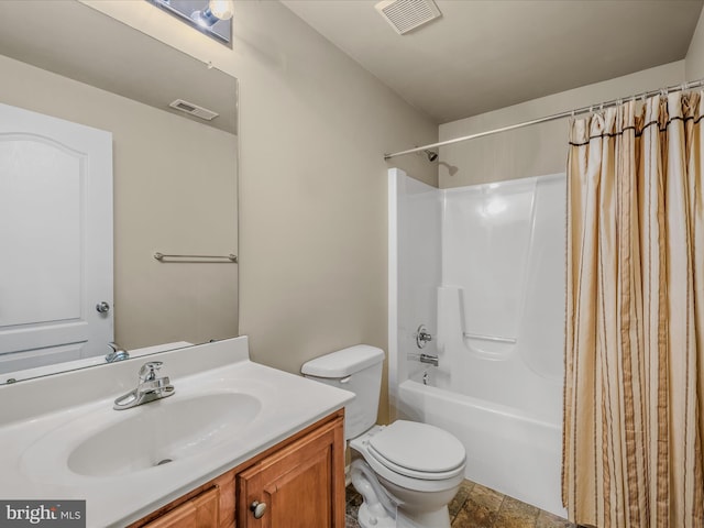 158 Dinwiddie Way, Kearneysville, WV 25430 - bathroom with vanity, shower / bath combo with shower curtain, and stone finish floors