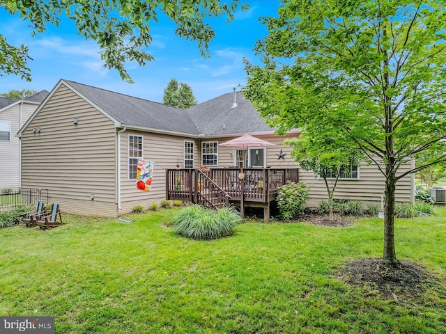 158 Dinwiddie Way, Kearneysville, WV 25430 - back of property with a deck, a lawn, and roof with shingles