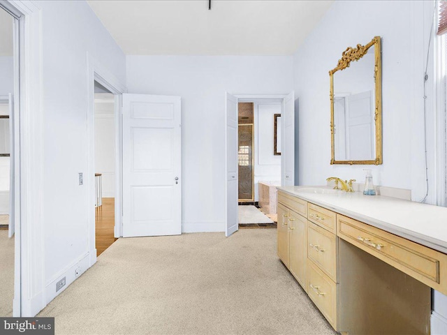4332 N Charles St, Baltimore, MD 21218 - bathroom with vanity and carpet floors