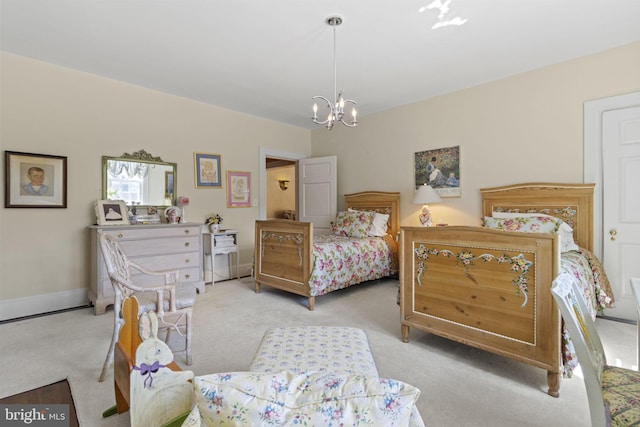 4332 N Charles St, Baltimore, MD 21218 - bedroom with carpet floors and a chandelier
