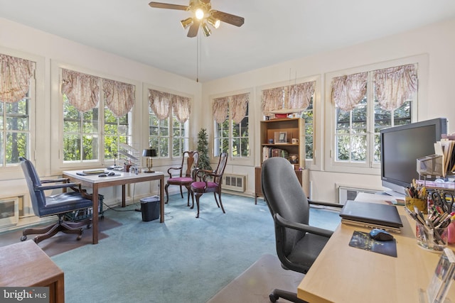 4332 N Charles St, Baltimore, MD 21218 - carpeted office featuring ceiling fan and healthy amount of natural light