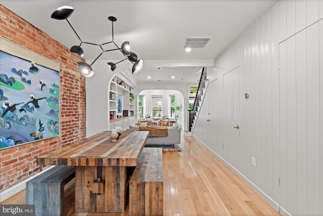 7 U St NW, Washington, DC 20001 - dining space with stairway, light wood finished floors, and arched walkways
