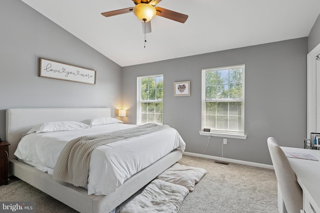 31 Hoag Ln, Aston, PA 19014 - bedroom featuring lofted ceiling, carpet flooring, and ceiling fan