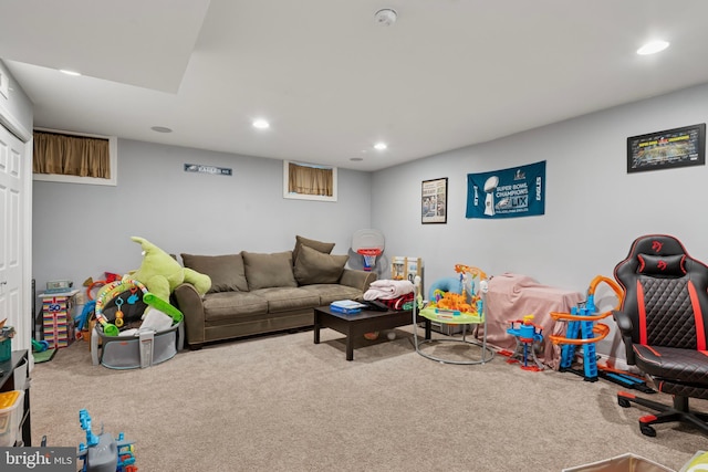 31 Hoag Ln, Aston, PA 19014 - recreation room with carpet floors and recessed lighting