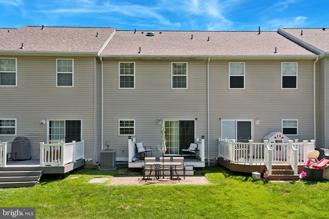31 Hoag Ln, Aston, PA 19014 - back of property with a patio, a yard, and a deck
