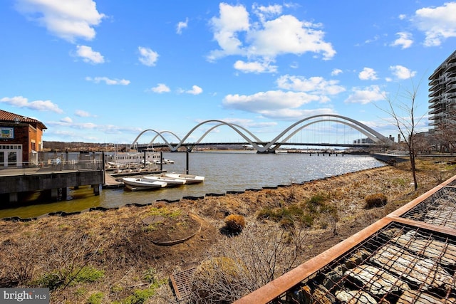 1539 K St SE, Washington, DC 20003 - water view featuring a boat dock and a notable bridge