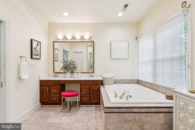 1508 Cornerstone Ct, Crownsville, MD 21032 - full bathroom featuring a garden tub and double vanity