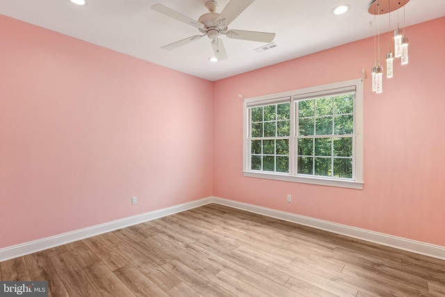 1508 Cornerstone Ct, Crownsville, MD 21032 - empty room with ceiling fan, wood finished floors, and recessed lighting