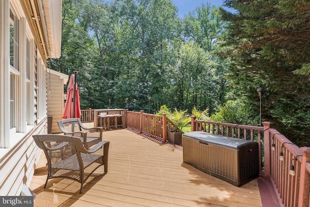 1508 Cornerstone Ct, Crownsville, MD 21032 - wooden deck featuring view of scattered trees