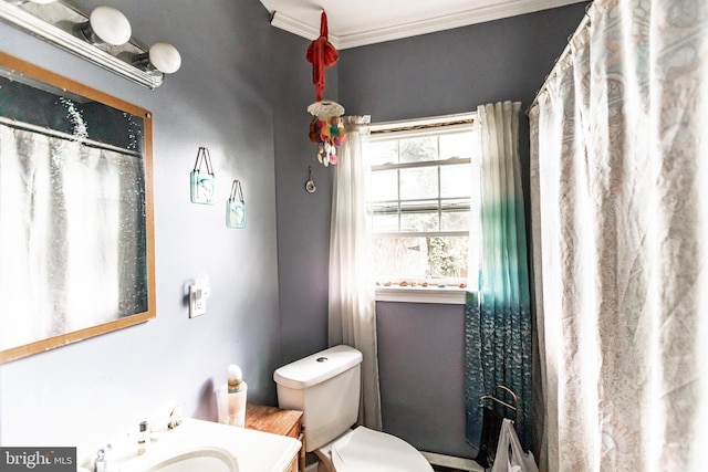 104 Elm Ave, Glen Burnie, MD 21061 - full bathroom with vanity, ornamental molding, and a shower with curtain