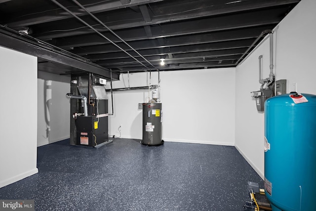 1013 Roxleigh Rd, Baltimore, MD 21286 - finished basement with electric water heater, a water pressure tank, and heating unit