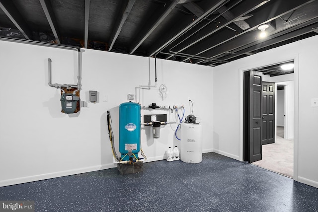 1013 Roxleigh Rd, Baltimore, MD 21286 - finished below grade area with a water pressure tank and a water softener