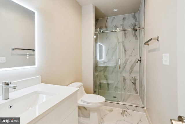 4900 D St SE, Washington, DC 20019 - full bathroom with marble finish floors, vanity, and a marble finish shower