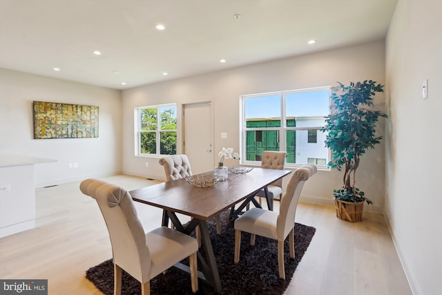4900 D St SE, Washington, DC 20019 - dining room featuring light wood-style flooring and recessed lighting